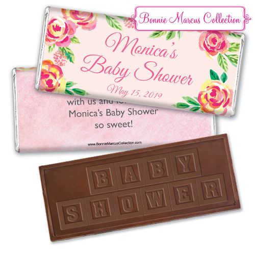 Personalized Bonnie Marcus Baby Shower Spring Baby Embossed Chocolate Bar