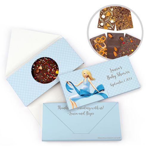 Personalized Bonnie Marcus Baby Shower Baby Bow Gourmet Infused Belgian Chocolate Bars (3.5oz)