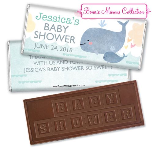 Personalized Bonnie Marcus Baby Shower Baby Whale Embossed Chocolate Bar