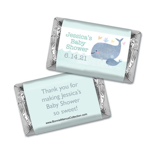 Personalized Bonnie Marcus Baby Shower Baby Whale Hershey's Miniatures Wrappers