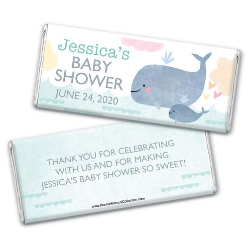 Personalized Bonnie Marcus Baby Shower Baby Whale Chocolate Bar Wrappers