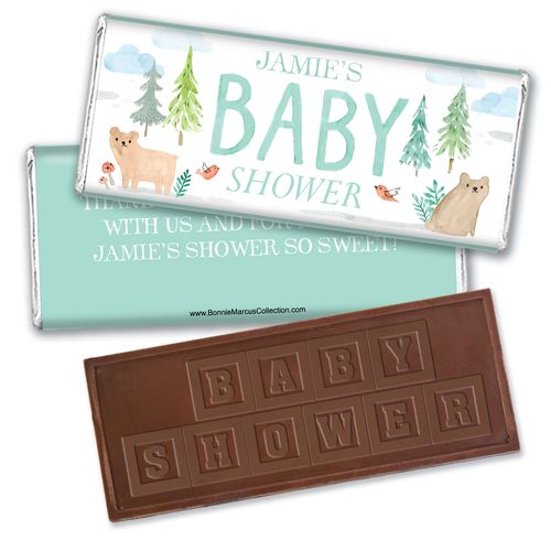 Personalized Bonnie Marcus Baby Shower Baby Bear Embossed Chocolate Bar