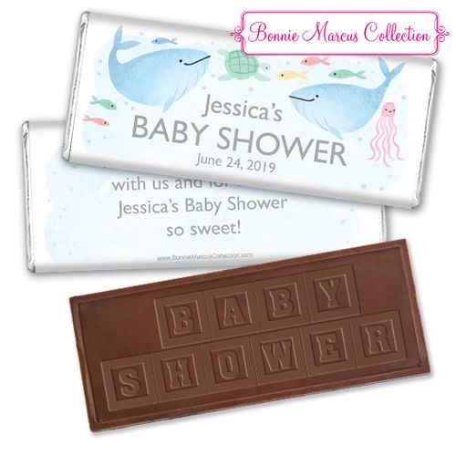 Personalized Bonnie Marcus Baby Shower Under the Sea Embossed Chocolate Bar