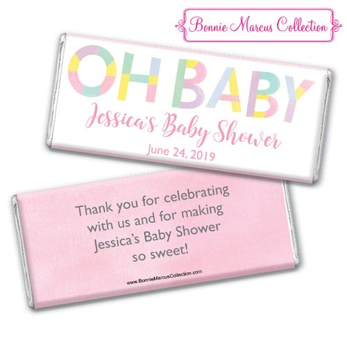 Personalized Bonnie Marcus Baby Shower Pastel Chocolate Bar