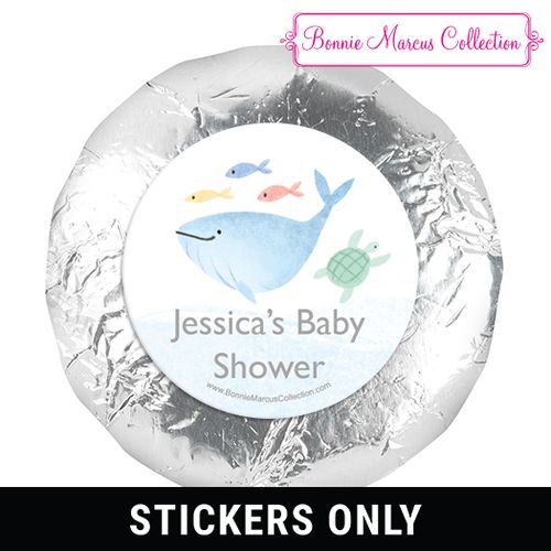 Personalized Bonnie Marcus Under the Sea Baby Shower 1.25in Stickers (48 Stickers)