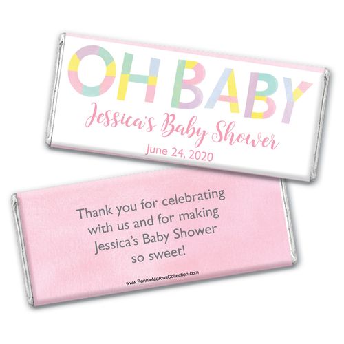 Personalized Bonnie Marcus Baby Shower Pastel Chocolate Bar Wrappers