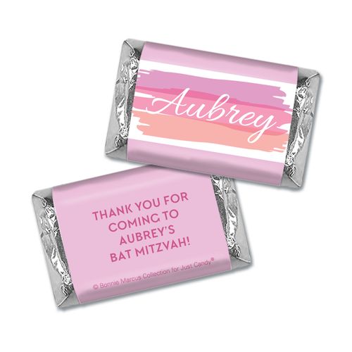 Bat Mitzvah Personalized Pink Watermark Miniatures Wrappers
