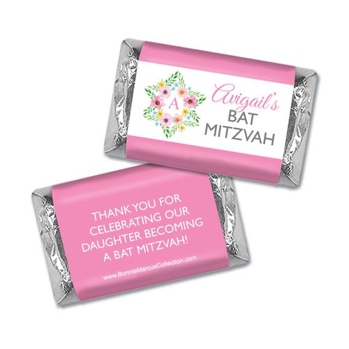 Personalized Bonnie Marcus Bat Mitzvah Floral Star of David Mini Wrappers