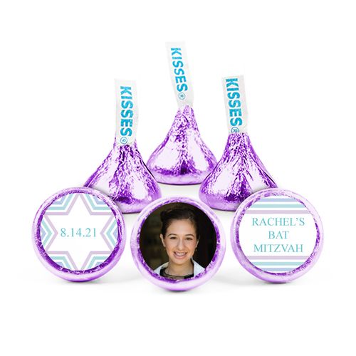 Personalized Bat Mitzvah Traditional Stripes Hershey's Kisses