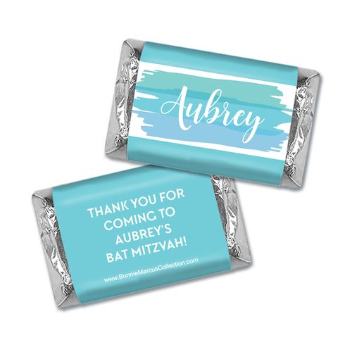 Personalized Bonnie Marcus Bat Mitzvah Watercolor Blessing Mini Wrappers