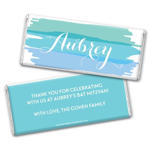 Personalized Bonnie Marcus Bat Mitzvah Watercolor Blessing Chocolate Bar