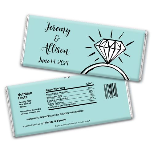 Bada Bling Engagement Favors Personalized Hershey's Bar Assembled