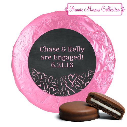 Sweetheart Swirl Engagement Favors Milk Chocolate Covered Oreo Assembled