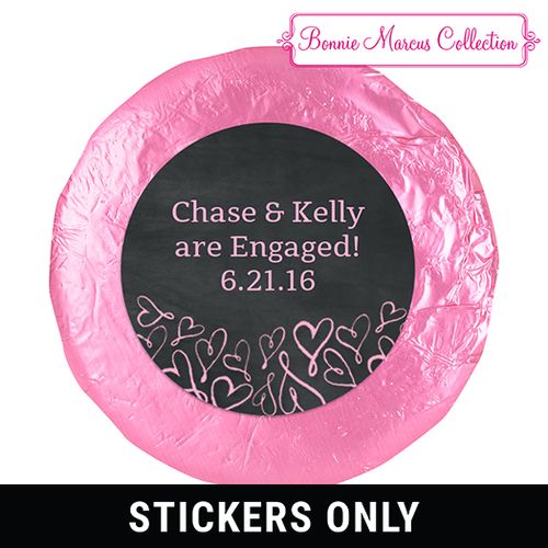 Sweetheart Swirl Engagement Favors 1.25in Stickers