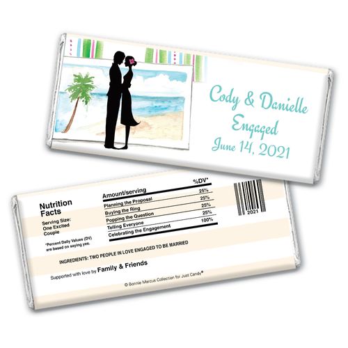 Tropical I Do Engagement Candy Bars Personalized Candy Bar - Wrapper Only