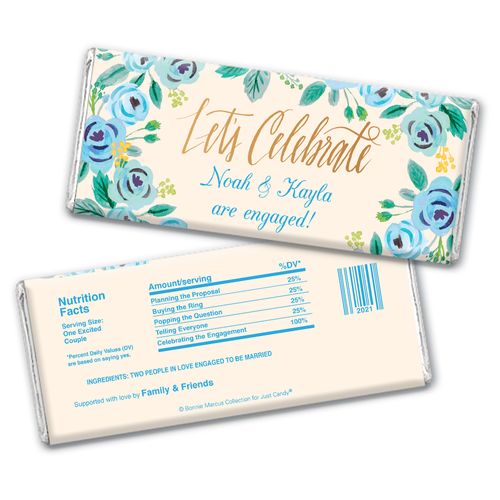 Here's Something Blue Engagement Favors Personalized Candy Bar - Wrapper Only