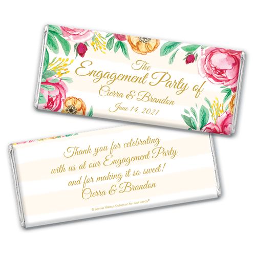 Personalized Bonnie Marcus Chocolate Bar Wrappers Only - Engagement Stripes