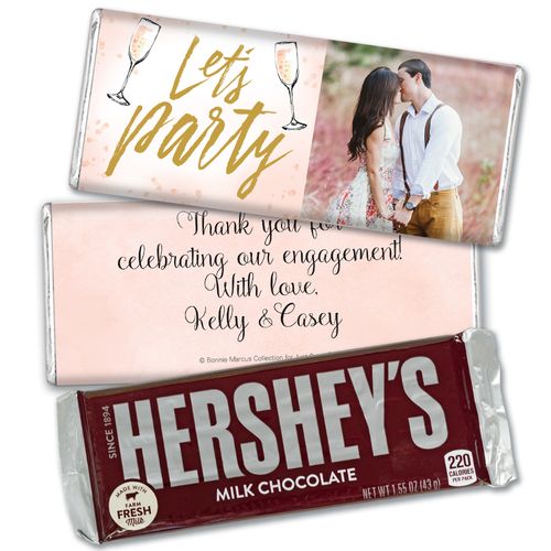 Personalized Bonnie Marcus Hershey's Milk Chocolate Bar & Wrapper - Engagement Champagne Party