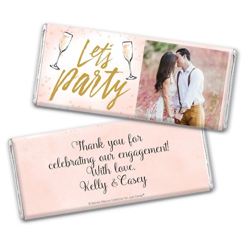 Personalized Bonnie Marcus Chocolate Bar Wrappers Only - Engagement Champagne Party