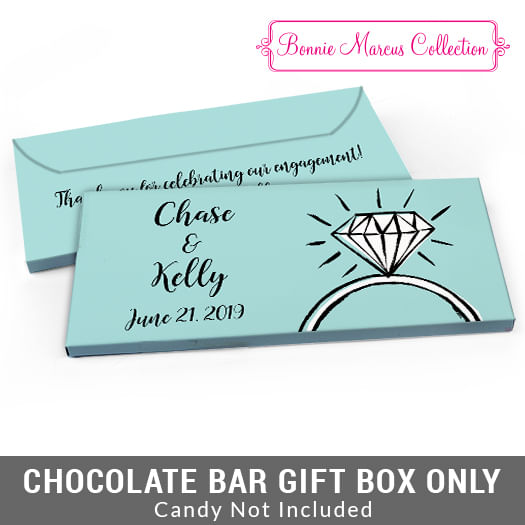 Deluxe Personalized Bada Bling Engagement Candy Bar Favor Box - Whcandy.com