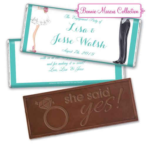 Personalized Bonnie Marcus Engagement Chic Wedding Couple Chocolate Bar & Wrapper