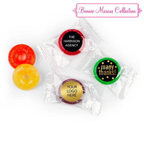 Personalized Bonnie Marcus Many Thanks Business Life Savers 5 Flavor Hard Candy