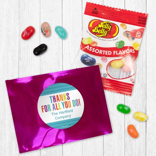 Personalized Bonnie Marcus Rainbow Thanks - Jelly Belly Assorted Jelly Beans