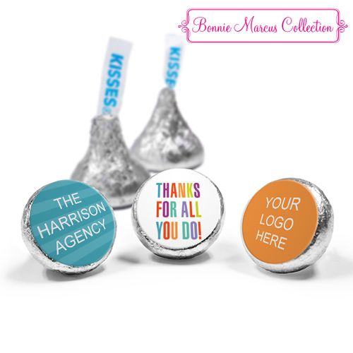 Personalized Stripes Business Thank you Hershey's Kisses