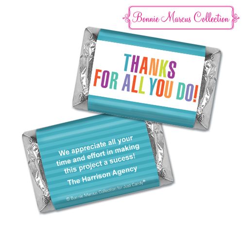 Personalized Bonnie Marcus Stripes Business Thank you Hershey's Miniatures