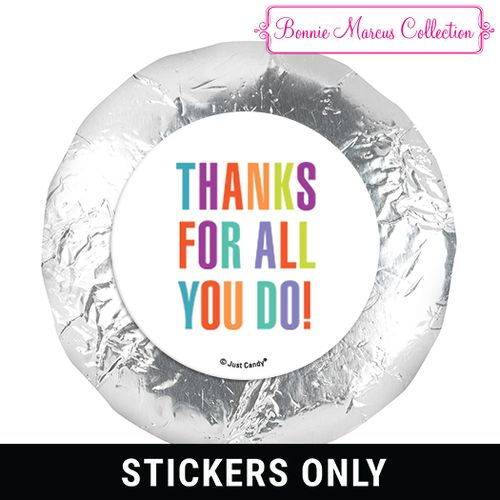 Personalized Bonnie Marcus Stripes Business Thank you 1.25" Stickers (48 Stickers)