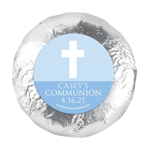 Personalized 1.25" Stickers - Boy First Communion Religious Symbols (48 Stickers)