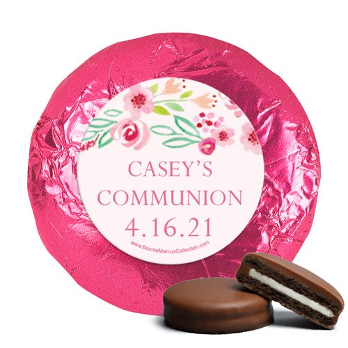 Personalized Girl First Communion Floral Elegance Chocolate Covered Oreos