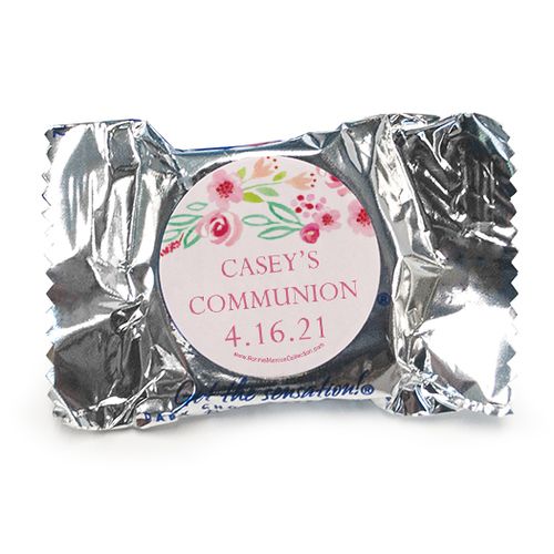 Personalized York Peppermint Patties - Girl First Communion Floral Elegance