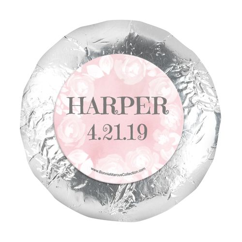 Personalized 1.25" Stickers - Girl First Communion Darling Roses (48 Stickers)