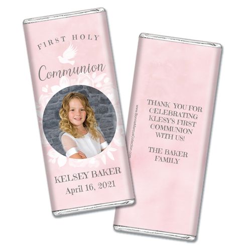 Personalized Bonnie Marcus Girl First Communion Darling Roses Chocolate Bar Wrappers Only
