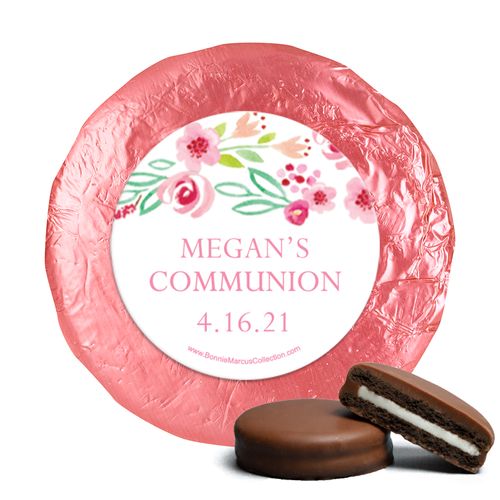 Personalized Girl First Communion Fancy Floret Chocolate Covered Oreos