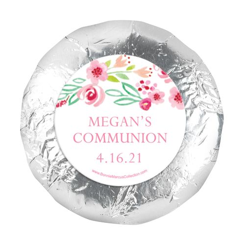 Personalized 1.25" Stickers - Girl First Communion Fancy Floret (48 Stickers)