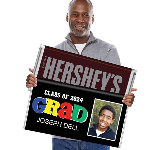 Personalized Bonnie Marcus Collection Colorful Graduation Giant 5lb Hershey's Chocolate Bar