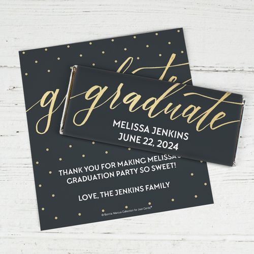 Personalized Bonnie Marcus Classy Graduation Chocolate Bar Wrappers