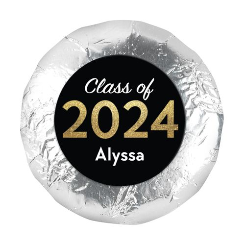Personalized Bonnie Marcus Glitter Year Graduation 1.25" Stickers (48 Stickers)