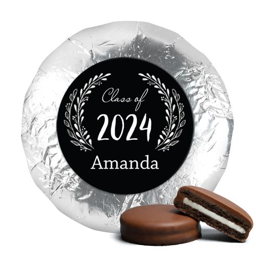 Personalized Bonnie Marcus Chalkboard Laurel Graduation Milk Chocolate Covered Oreos (24 Pack)