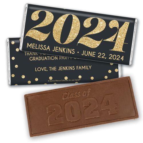 Personalized Bonnie Marcus Year of Glitter Graduation Embossed Chocolate Bar