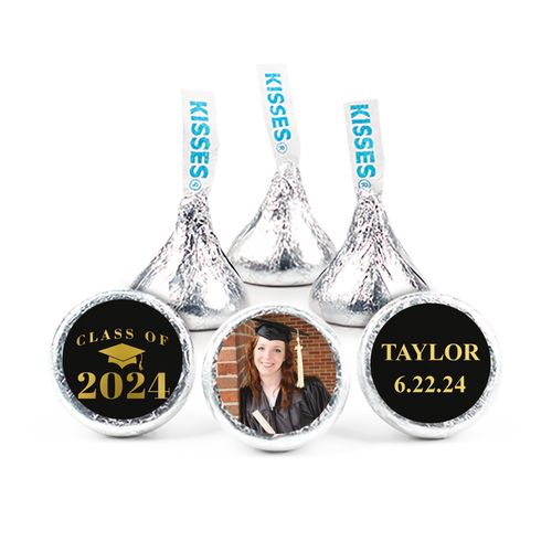 Personalized 3/4" Stickers - Bonnie Marcus Gold Graduation (108 Stickers)