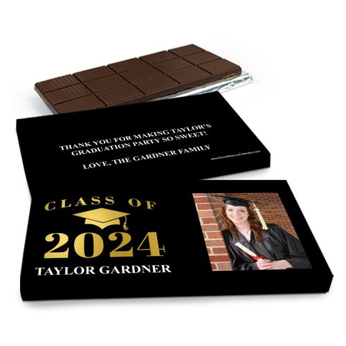 Deluxe Personalized Graduation Gold Chocolate Bar in Gift Box (3oz Bar)