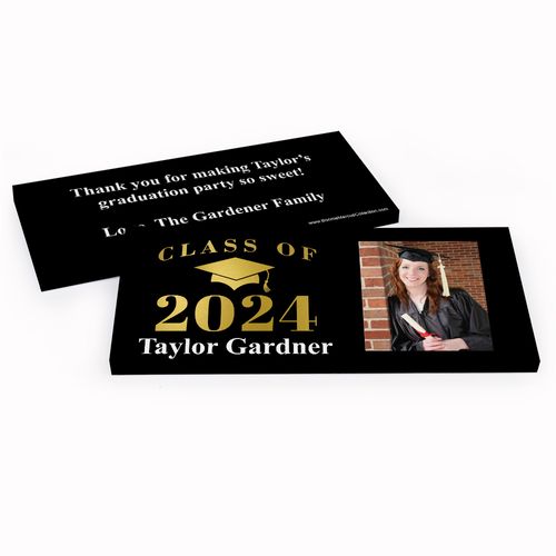 Deluxe Personalized Gold Graduation Chocolate Bar in Gift Box