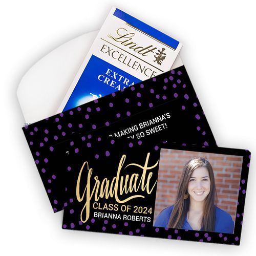 Deluxe Personalized Graduation Lindt Chocolate Bar in Gift Box (3.5oz)- Bonnie Marcus Graduate