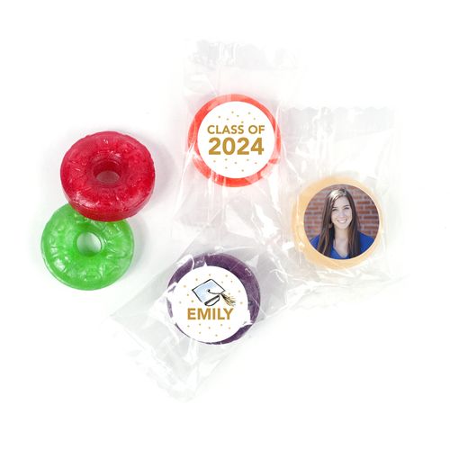 Personalized Life Savers 5 Flavor Hard Candy - Bonnie Marcus Glitter Graduation