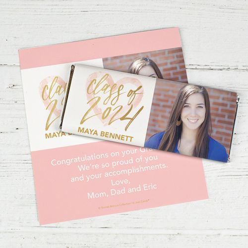 Personalized Bonnie Marcus Heart of a Graduate Chocolate Bar Wrappers Only