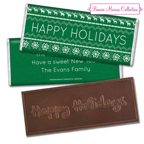 Holiday CheerEmbossed Happy Holidays Bar Personalized Embossed Chocolate Bar Assembled