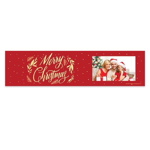 Personalized Bonnie Marcus Christmas Festive Leaves Photo 5 Ft. Banner
